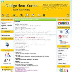 Collège Henri Corbet - Méthode - Faire un exposé ou un projet