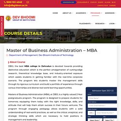 MBA Course in Dehradun Uttarakhand
