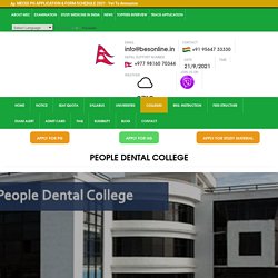 People Dental College- Common Entrance Examination, Nepal - commonentranceexamnepal.com