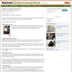 College Laundry Tips - Tips for College Laundry Rooms