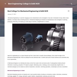 Best College For Mechanical Engineering In Delhi NCR