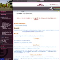 Collège Mendès France - Saumur - Le P.D.M.F. en classe de cinquième