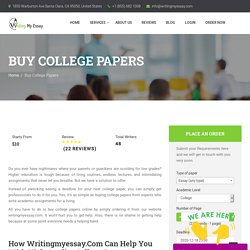 Buy College Papers Online - High Quality College Papers
