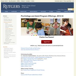 Pre-College Rutgers Mason Gross School of the Arts