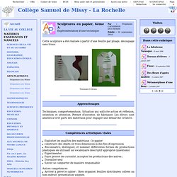 Collège Samuel de Missy - La Rochelle - Sculptures en papier, 6ème A