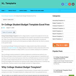 5+ College Student Budget Template Excel Free - XL Template