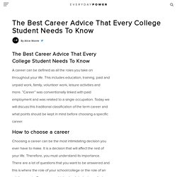 The Best Career Advice For College Students