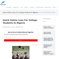 Quick Online Loan For College Students In Nigeria