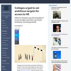 Colleges urged to set ambitious targets for access to HE
