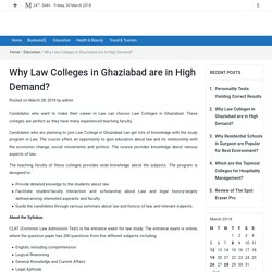 Why Law Colleges in Ghaziabad are in High Demand?