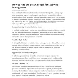 How to Find the Best Colleges for Studying Management
