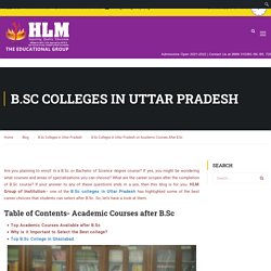 B.Sc Colleges in Uttar Pradesh