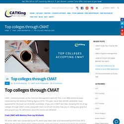Top colleges through CMAT - CATKing Educare Exam Preparation
