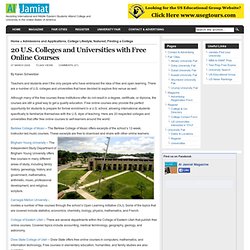 20 U.S. Colleges and Universities with Free Online Courses