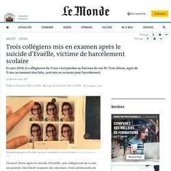 Trois collégiens mis en examen après le suicide d’Evaëlle, victime de harcèlement scolaire