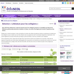 Lectures pour les collégiens - Sélection « Littérature pour les collégiens »