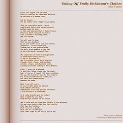 Billy Collins: Taking Off Emily Dickinson's Clothes