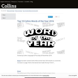 Top 10 Collins Words of the Year 2016 - New on the blog - Word Lover's blog - Collins Dictionary