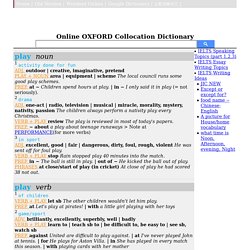 collocation examples, Usage and Definition
