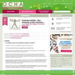 Colloque OCHA "Des animaux et des hommes" - Evènement