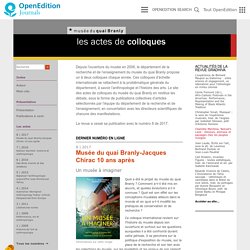 [FR] Les actes de colloques du musée du quai Branly Jacques Chirac