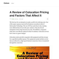 A Review of Colocation Pricing and Factors That Affect It