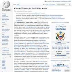 Colonial history of the United States
