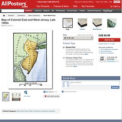 Map of Colonial East and West Jersey, Late 1600s Giclee Print at AllPosters