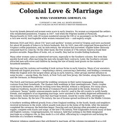 Colonial Love and Marriage