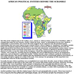 Map: African Pre-colonial Political Entities