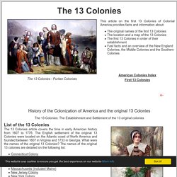 13 Colonies - New England, Middle, and Southern Colonies