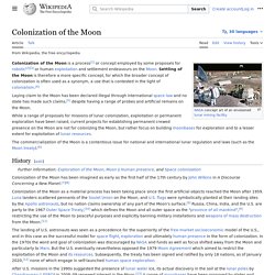 Colonization of the Moon