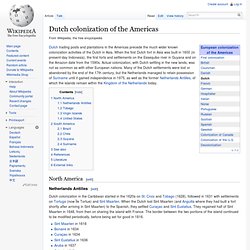 Dutch colonization of the Americas - Wikipedia, the free encyclo