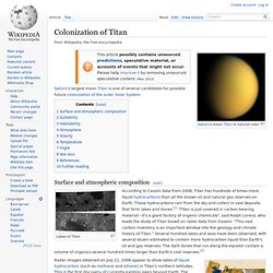 Colonization of Titan