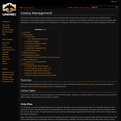 Colony Management