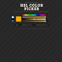 HSL Color Picker - by Brandon Mathis