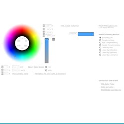 HSL Color Schemer - color scheme by HSL to HEX color palette individual color codes
