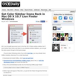 Get Color Sidebar Icons Back in Mac OS X 10.7 Lion Finder Windows