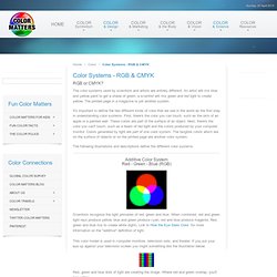 Color Systems - RGB & CMYK