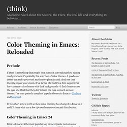 Color Theming in Emacs: Reloaded