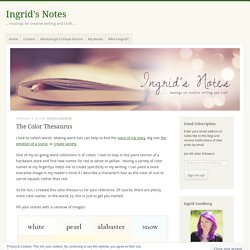 The Color Thesaurus – Ingrid's Notes
