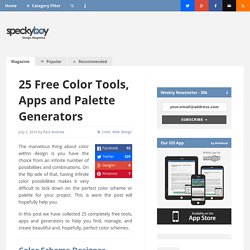 25 Free Color Tools, Apps and Palette Generators