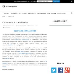 Colorado Art Galleries - Artsnapper