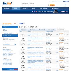 Colorado Rockies Schedule - Rockies Schedule at StubHub!