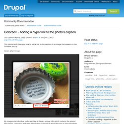 Colorbox - Adding a hyperlink to the photo's caption
