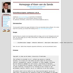 van de Sande: ColorDescriptor software (including Color SIFT)