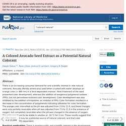 A Colored Avocado Seed Extract as a Potential Natural Colorant - PubMed