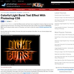 Colorful Light Burst Text Effect With Photoshop CS6