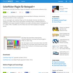 ColorPicker Plugin für Notepad++