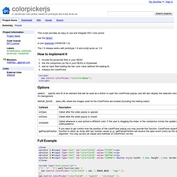 colorpickerjs - A JavaScript color picker, based on prototype and script.aculo.us